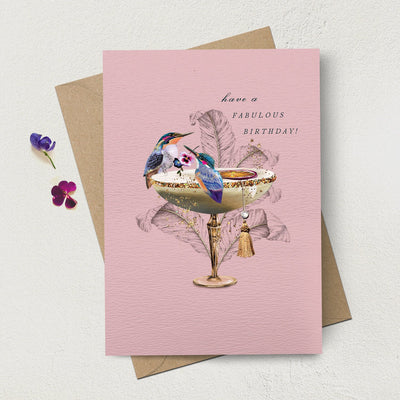 Kingfisher Cocktail Birthday Greeting Card