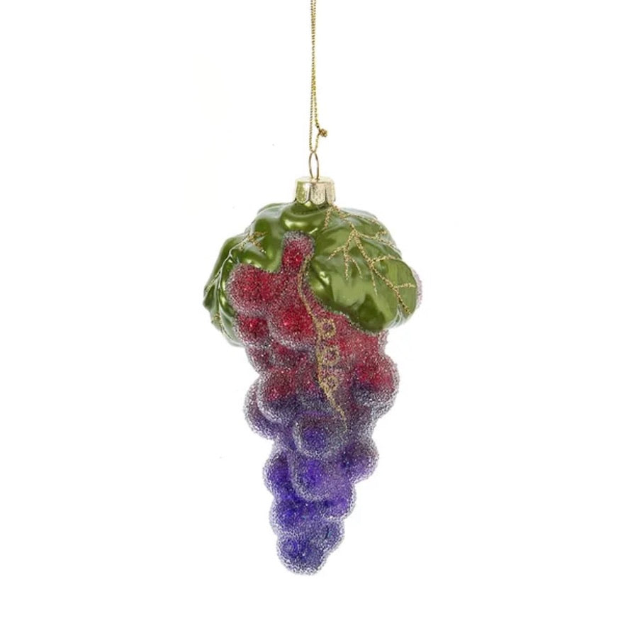 Kurt Adler Frosted Grapes Glass Ornament | Putti Christmas Canada