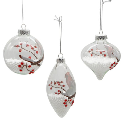 Kurt Adler Red Cardinal Glass Ornament | Putti Christmas Decorations