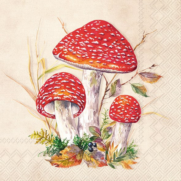 Spotted Red Toadstool Paper Napkin - Lunch