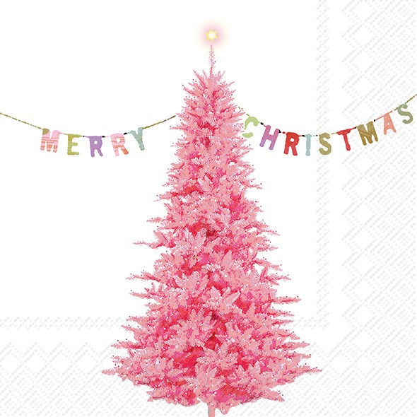 Neon Christmas Tree Paper Napkin - Lunch | Putti Christmas Party Supplies 