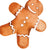 Gingerbread Man Die Cut Paper Napkin - Lunch | Putti Christmas Party Supplies 