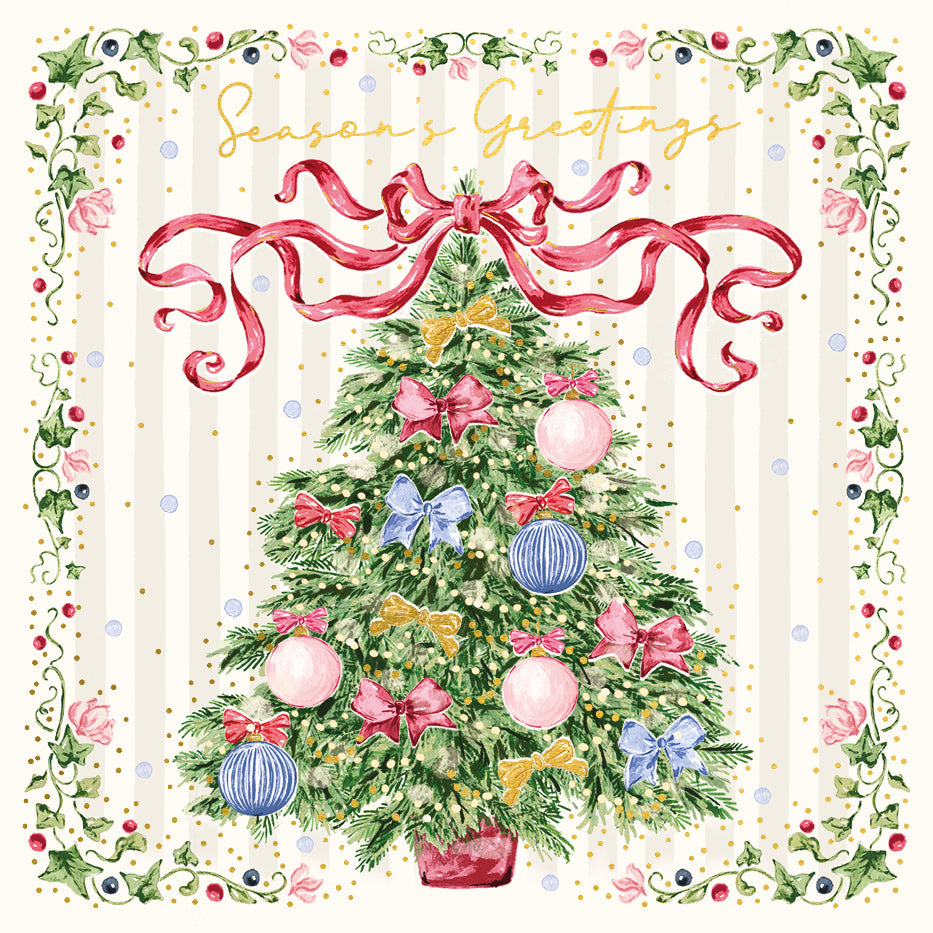 Pastel Tree "Season's Greetings" Boxed Christmas Cards | Putti Christmas 