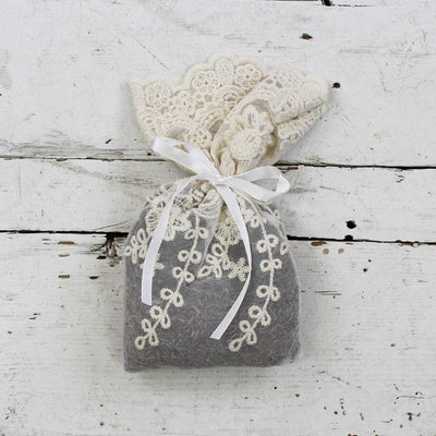 Lace Embroidered Lavender Sachet | Putti Fine Furnishings