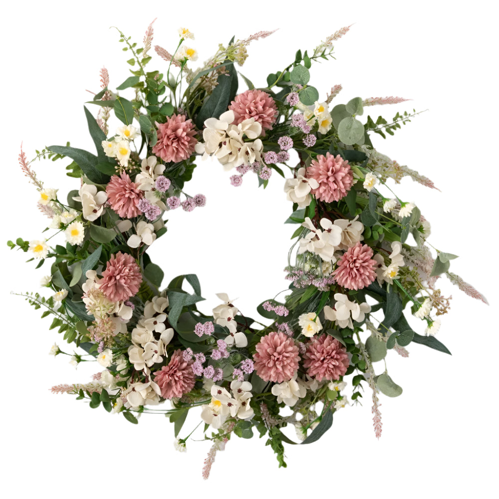 Pastel Mixed Flower Wreath | Putti Fine Furnishings Canada 
