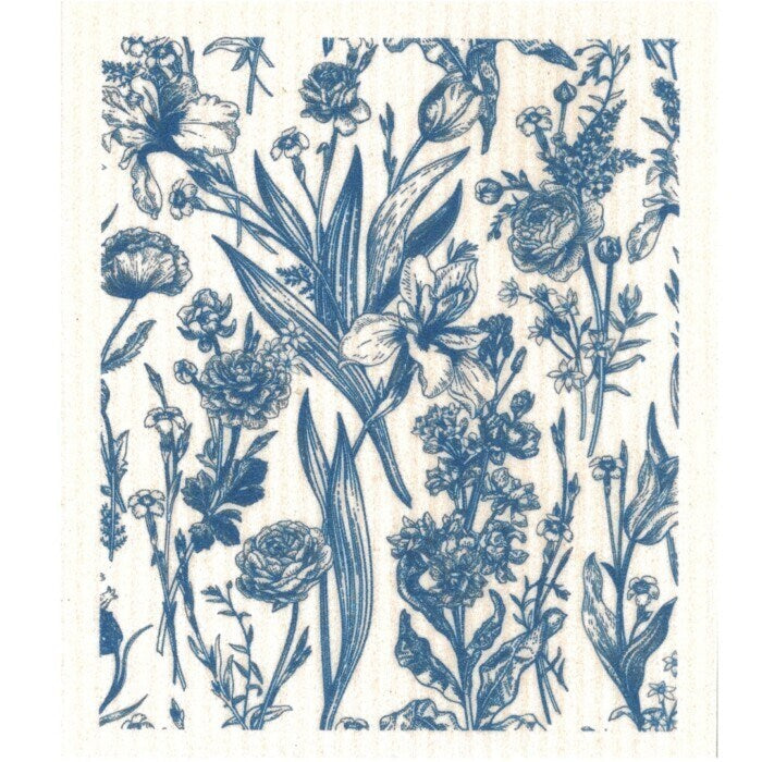 More Joy Vintage Blue Flowers Swedish Cloth | Putti Fine Furnishings 