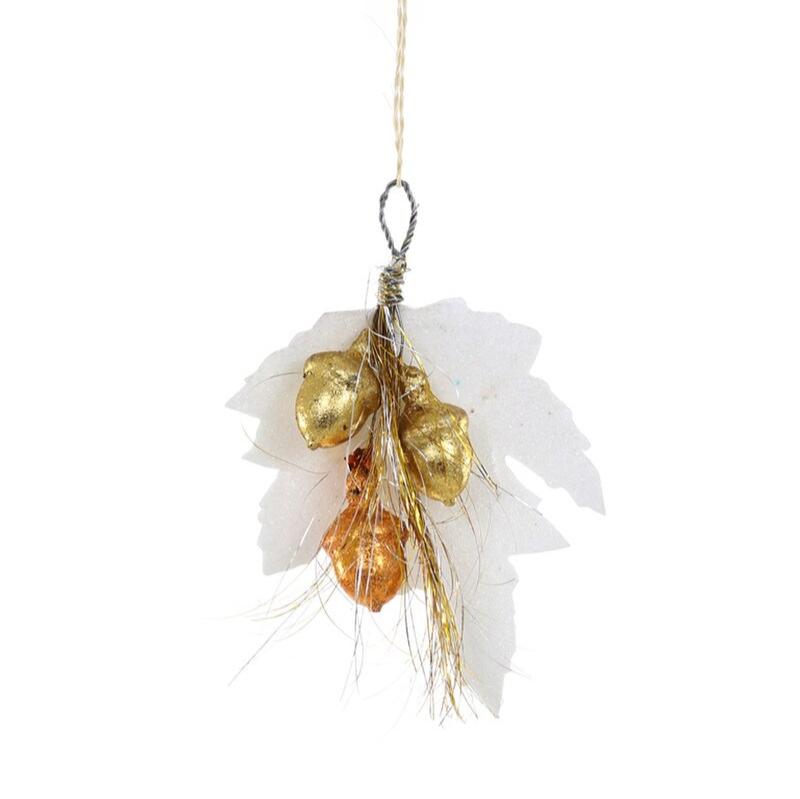 Gilded Acorn Glass Ornament  | Putti Christmas Decorations