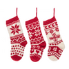 Red and White Scandi Knit Stocking