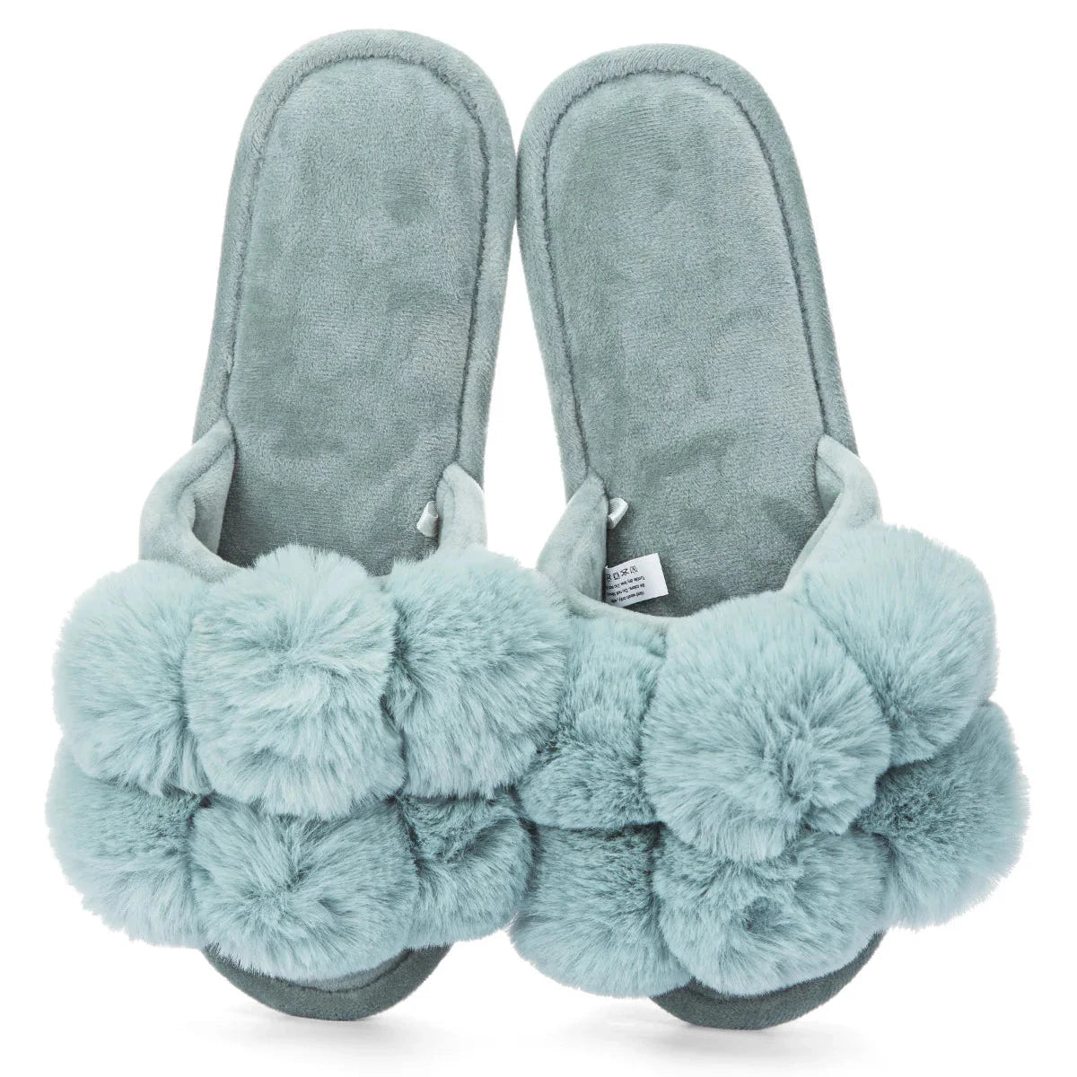 Pom Pom Slippers - Sea Blue