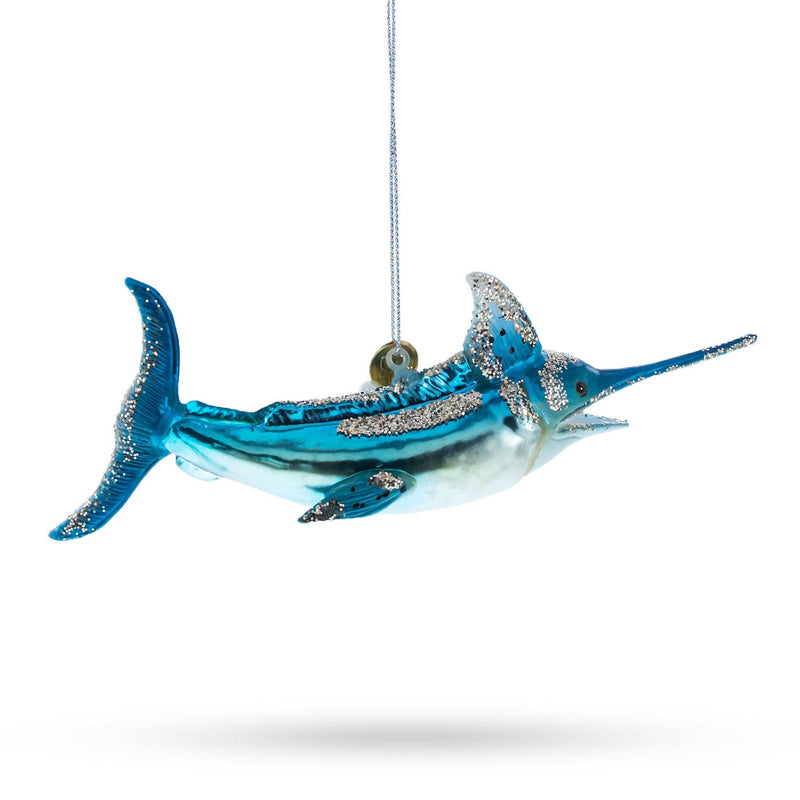 Majestic Marlin Fish Glass Ornament | Putti Christmas Decorations 