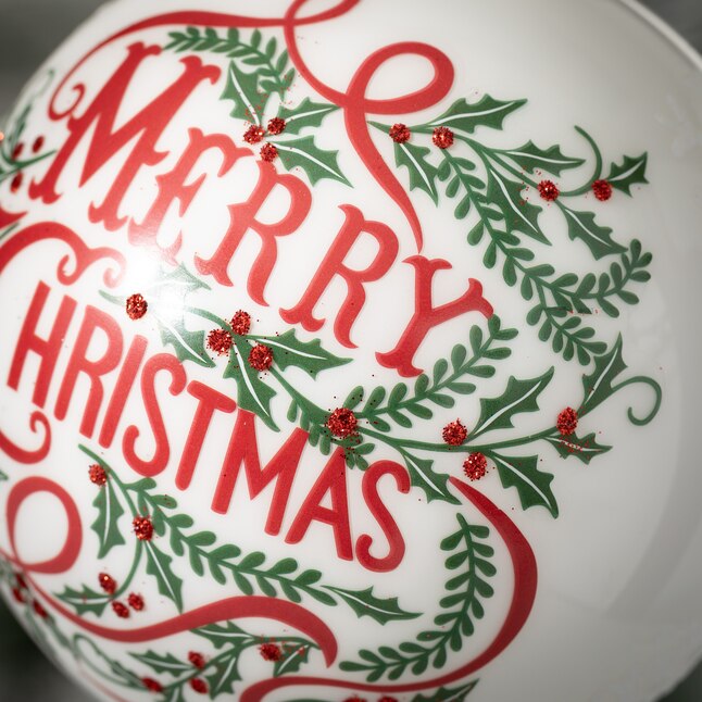 "Merry Christmas" Glass Ball Ornament | Putti Christmas Decorations 