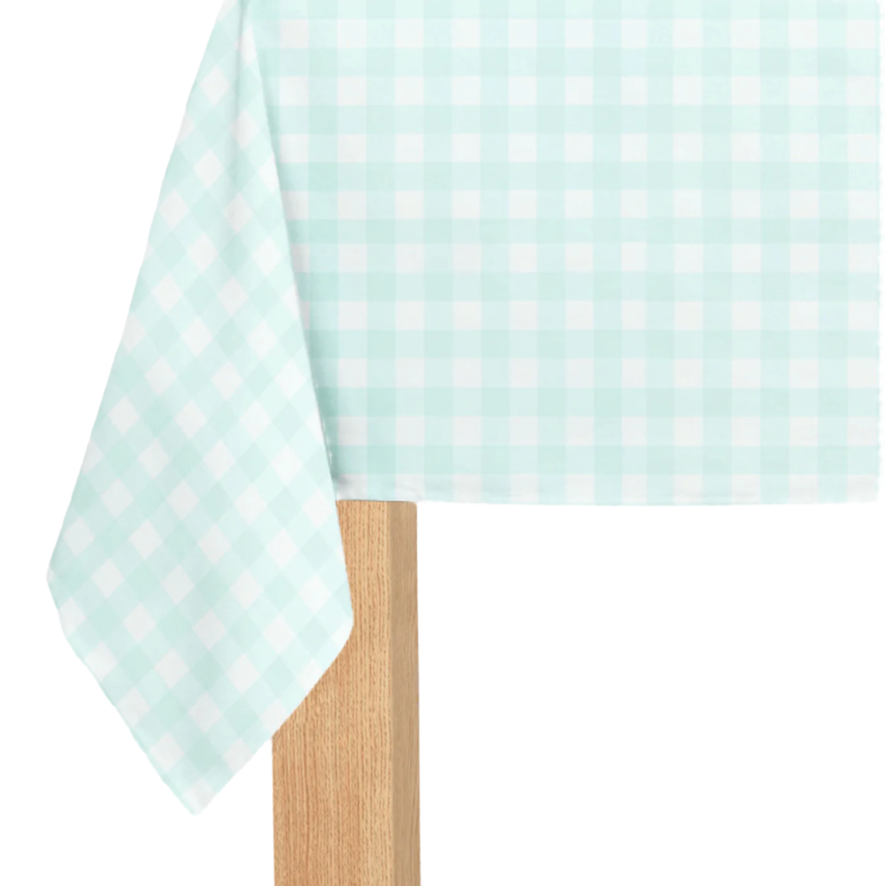 Mint Gingham Paper Tablecloth | Putti Party Supplies 