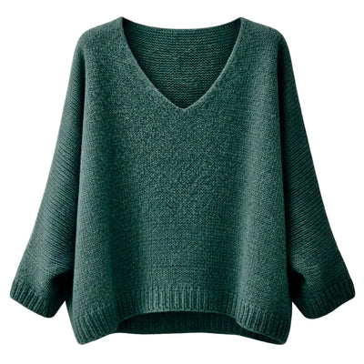 Mohair Blend V-Neck Sweater  - Light Teal  | Putti Fine Fashions