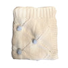 Mud Pie Classic Pom Pom Baby Blanket Blue|  Le Petite Putti Canada