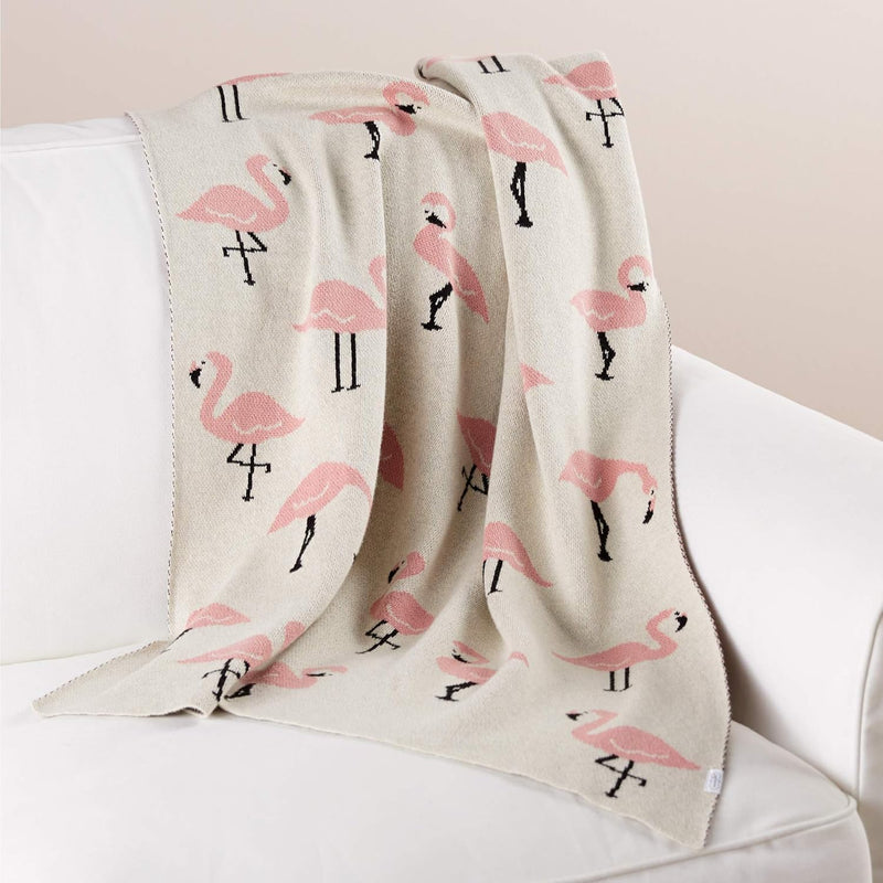 Mud Pie Cotton Flamingo Baby Blanket