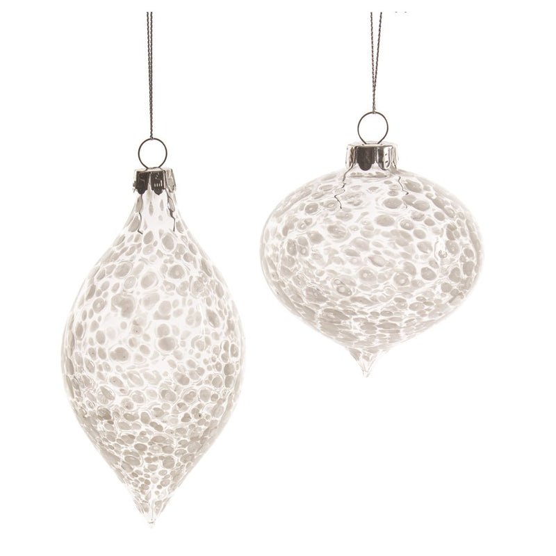 Clear Ornament with White Dots - Ball