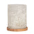 Frosted Candle Hurricane on Wood Base - Medium