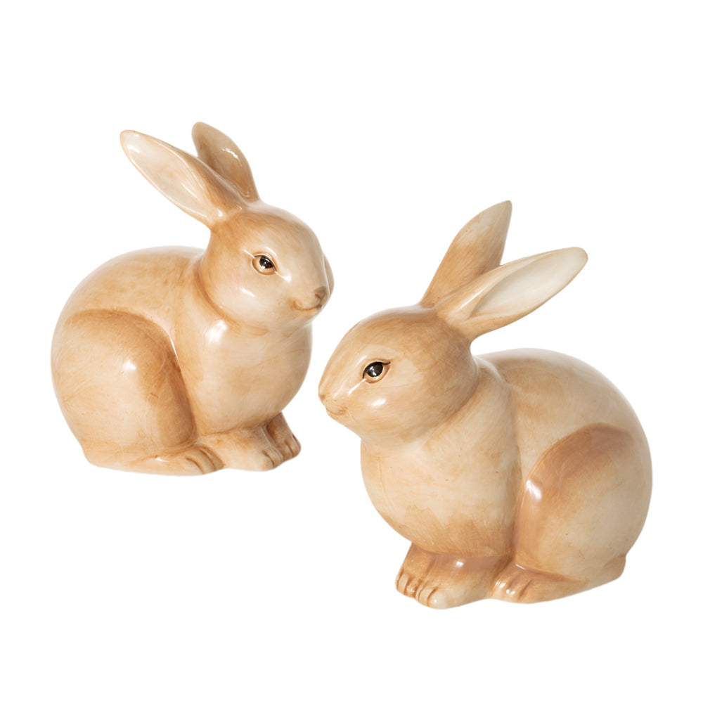 Sullivans Tan Wash Glaze Sitting Bunny | Putti Easter Decor 