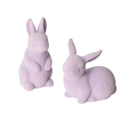 Sullivans Mauve Flocked Bunny | Putti Fine Furnishings Easter