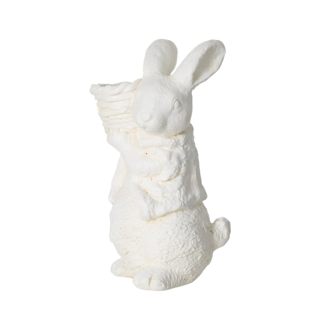 Sullivans White Rabbit with Basket | Putti Fine Furnishings 