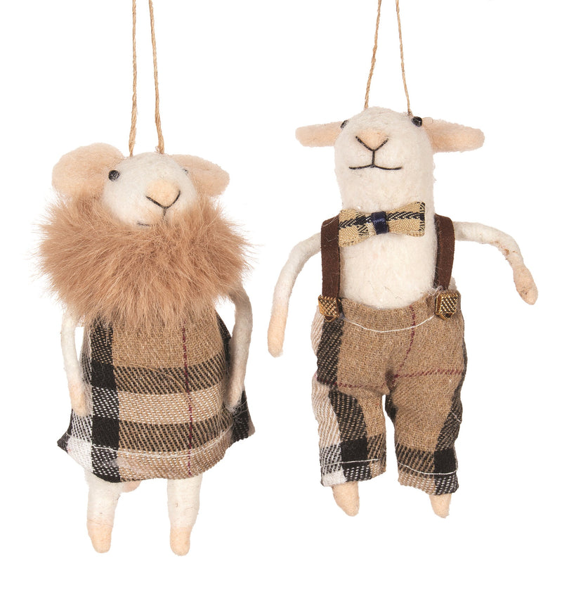 Tan Fancy Mouse Ornament - Boy