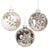 Silver with Flower Glass Ball Ornament | Putti Christmas Decorations 
