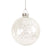 Clear with Silver Glitter and Snowflakes Glass Ball Ornament | Putti Christmas 