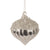 Handblown Silver Glass Onion with Clear Beads  | Putti Christmas Decorations 