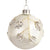 White with Silver Glitter Flowers Glass Ball Ornament  | Putti Christmas 