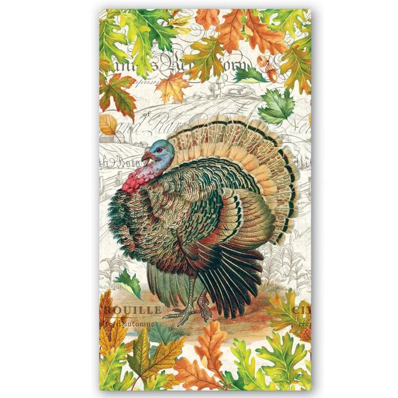 Fall Harvest Turkey Paper Napkin - Guest | Putti Fine Furnishings Canada