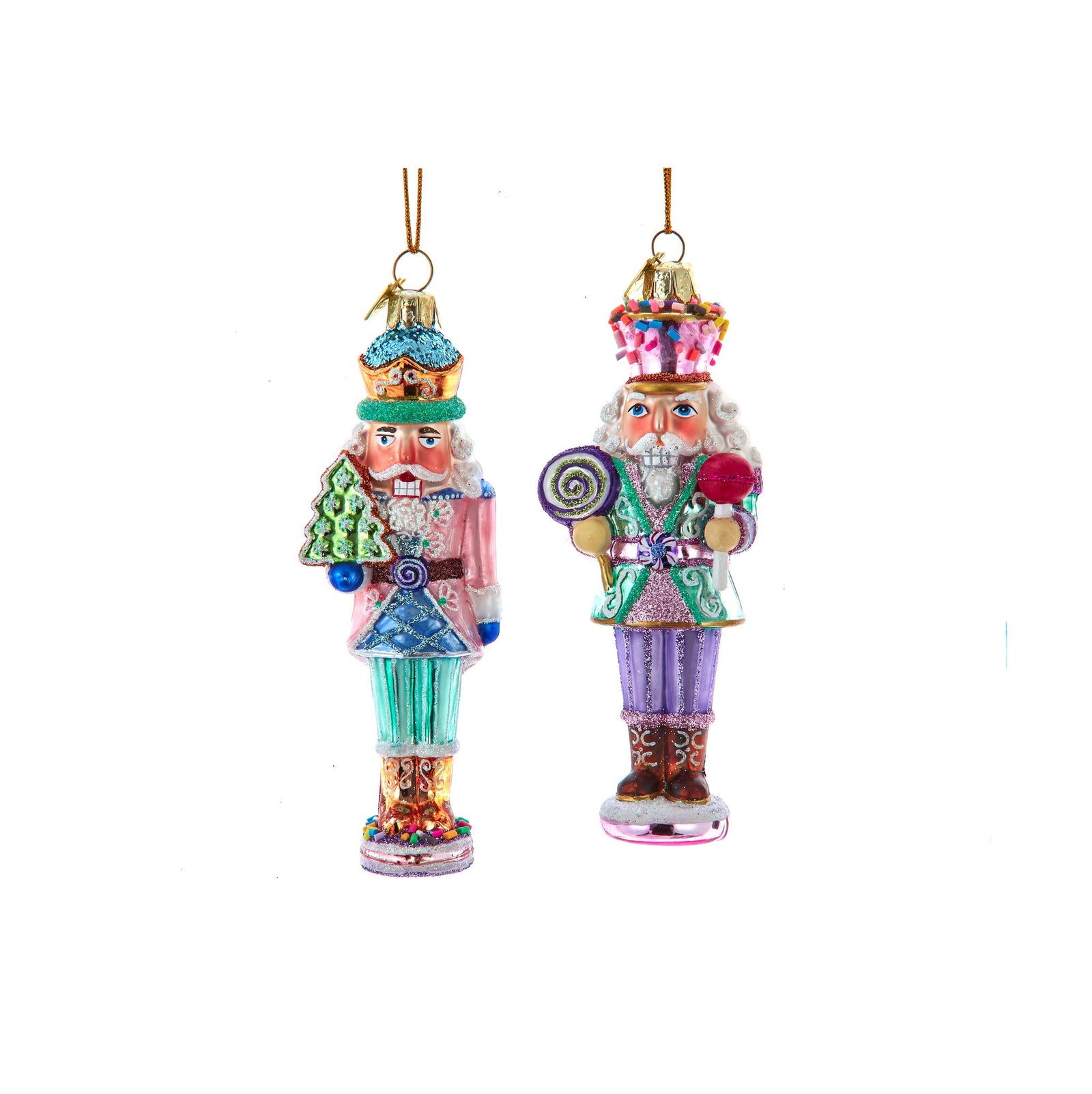 Noble Gems Pastel Nutcracker with Sweets Glass Ornament