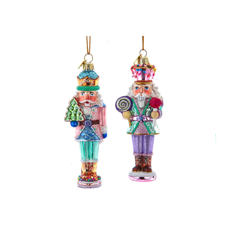 Noble Gems Pastel Nutcracker with Sweets Glass Ornament