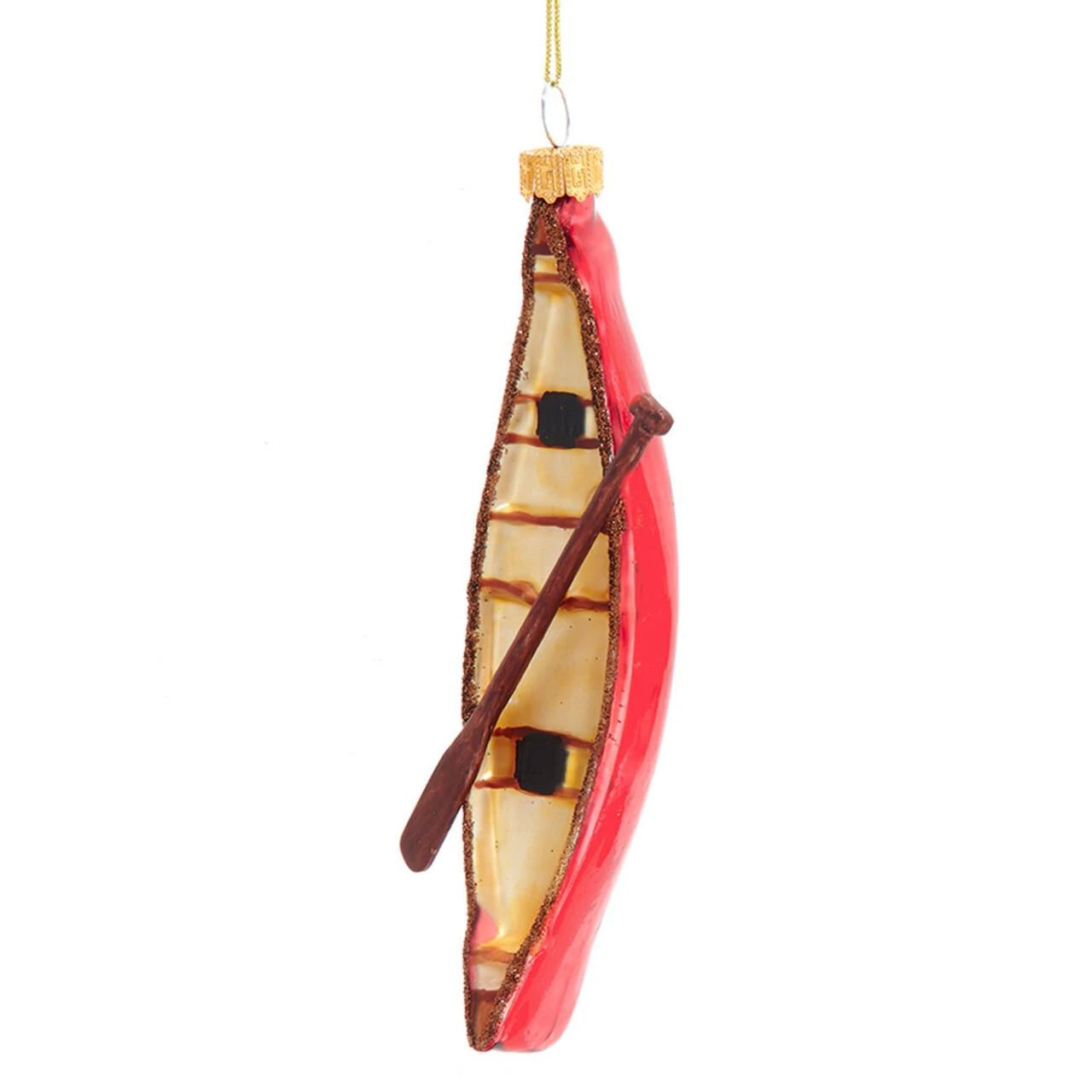 Noble Gems Canoe Glass Ornament - Red