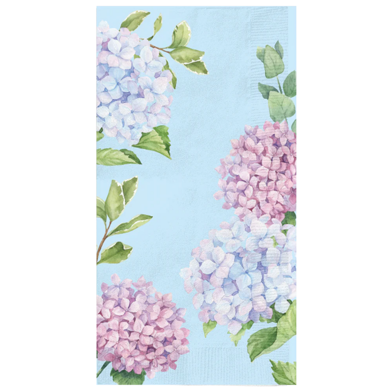 Sophistiplate Hydrangeas Paper Guest Napkins  & Tray Set | Putti Celebrations 
