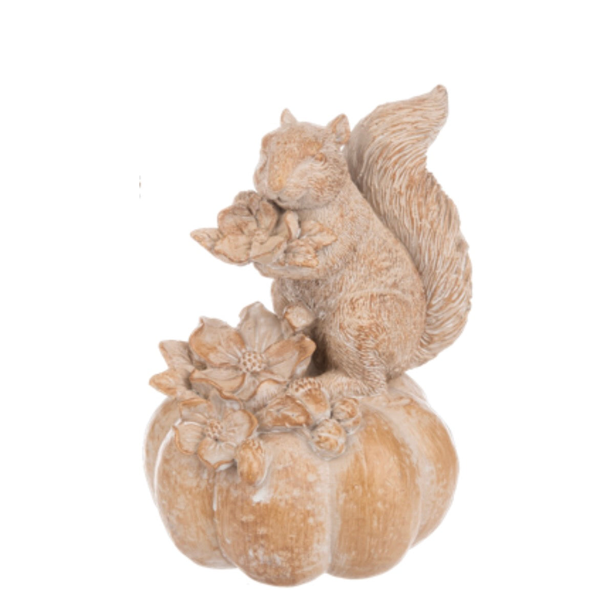 Natural Resin Squirrel on Pumpkin Figurine