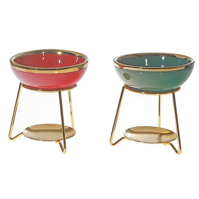 Ceramic Oil Burner With Stand - Green | Putti Fine Furnishings