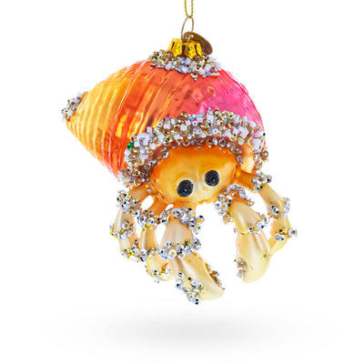 Orange Crab Glass Ornament | Putti Christmas Celebrations