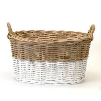 Oval Two Tone Rattan Basket | Putti Fine Furnishings