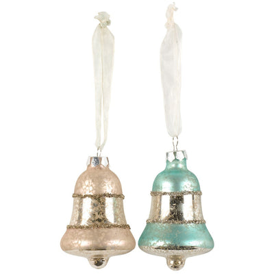 Pink Vintage Style Glass Bell Christmas Ornament | Putti Christmas Decorations