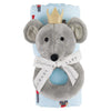 Swaddle with Plush Rattle - Mouse King | Le Petite Putti