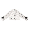 Ivory with Black Bows Cropped Satin PJ Set with Velvet Ties