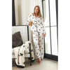 Bella Sleep & Spa Ivory with Black Bows Satin Pajamas | Putti Fine Fashions