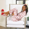 Pink with Red Hearts Satin Pajamas  | Putti Fine Fashions
