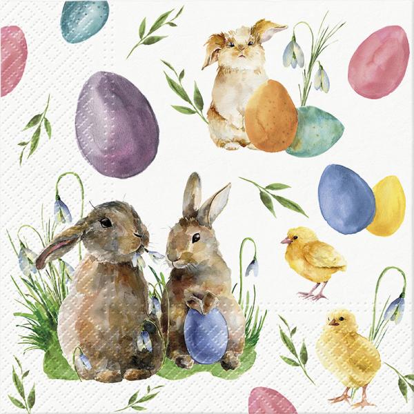 Bunnies and Chicks Paper Napkins - Lunch