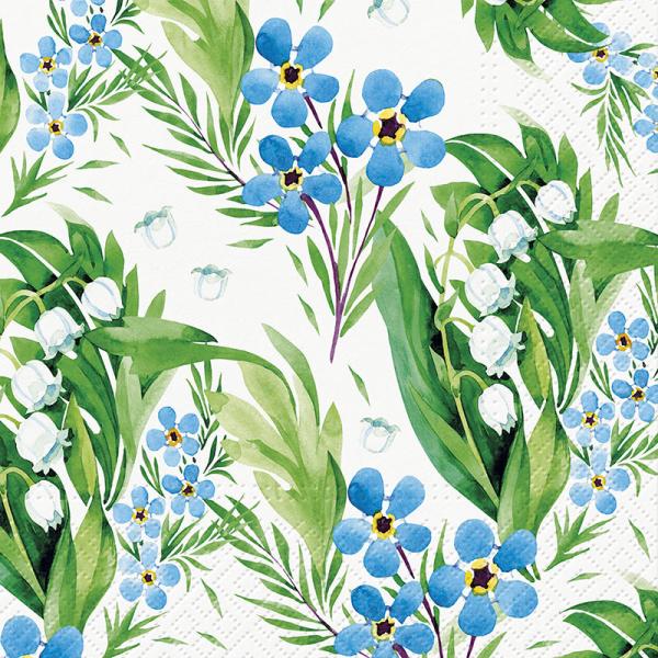 Lilly of the Valley and Bluebells Paper Napkins - Lunch