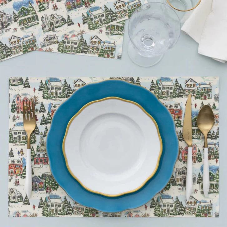 Dogwood Hill Christmas Village Paper Placemats | Puttii Christmas 