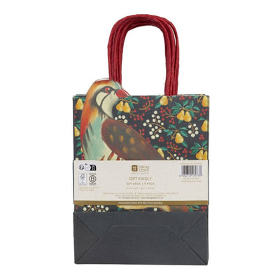 Partridge & Pear Paper Gift Bags - 8 Pack | Putti Christmas Celebrations