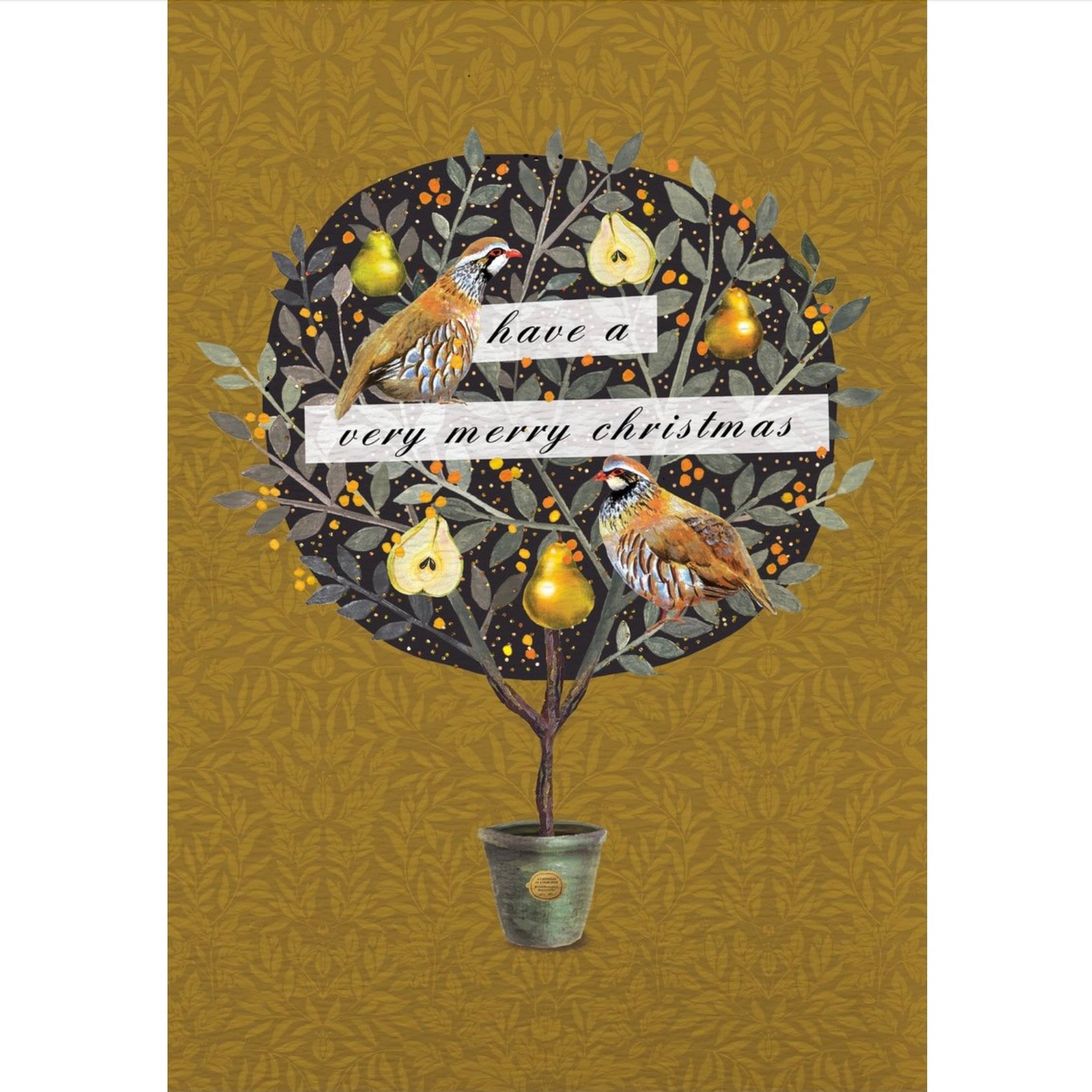 Partridge Round Pear Tree Christmas Card | Putti Christmas 