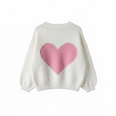 Pearl Heart Sweater - White | Putti Fine Fashions