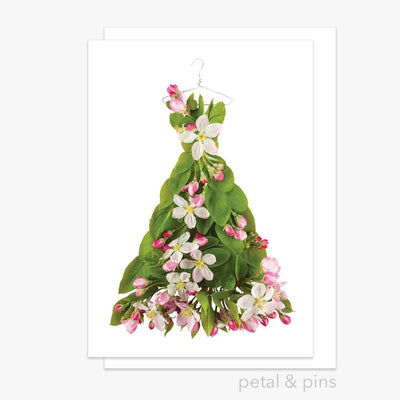 Petal & Pins Apple Blossom Dress Floral Greeting Card | Putti Fine Furnishings